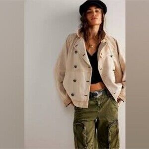 Free People Viva Surplus Oversized Jean Jacket Size S NWT